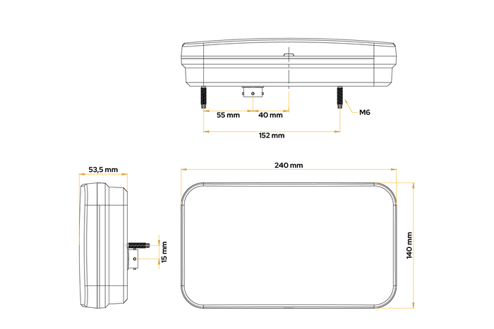 Fanale posteriore Fristom FT-370 LED 7 funzioni sinistro