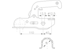 Gancio a sfera WINTERHOFF WW13-N per rimorchio da 1500 kg con timone tubolare da 45 mm