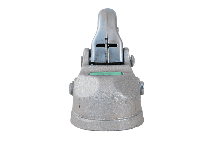 Gancio a sfera KNOTT K35-C per rimorchio da 3500 kg con timone tubolare da 60 mm, in ghisa