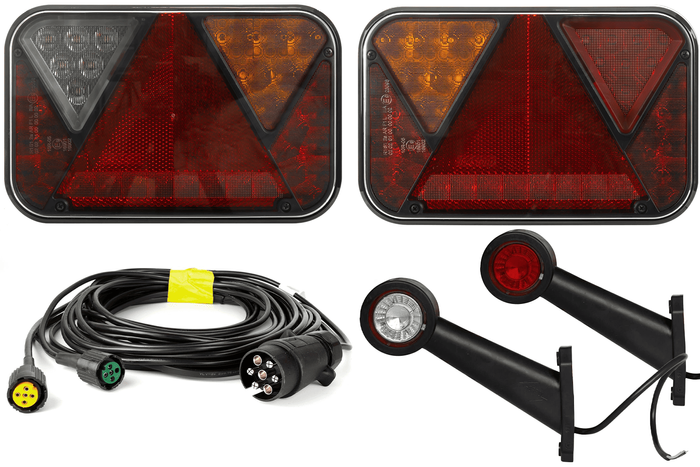 Set luci: luci posteriori a LED FRISTOM + luci di posizione laterali a LED HORPOL + cablaggio MANTES 5,2 m 7PIN