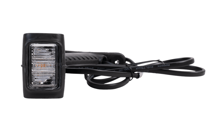 Faro di posizione sinistro a LED ASPÖCK SUPERPOINT IV su braccio in gomma