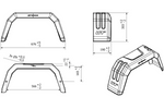 Set di due parafanghi per rimorchio UNITRAILER 13-14", passaruota piatti 676/190mm
