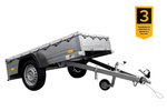Rimorchio leggero Unitrailer Garden Trailer 200 kipp (new) 200x106 con ruotino e telone grigio