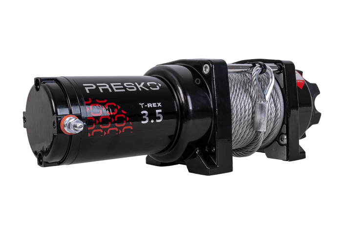 Verricello elettrico per rimorchio PRESKO T-REX 3.5 12V 1590kg con cavo in acciaio da 12 m