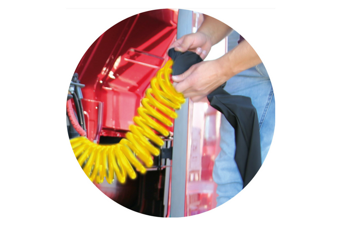 Copricavo a spirale LAMPA Truck-Tights 97173, manicotto flessibile nero, diametro 220 cm, spessore 11 cm.