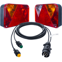 Fanali posteriori DOBPLAST DPT35 + cablaggio MANTES 4m 7PIN