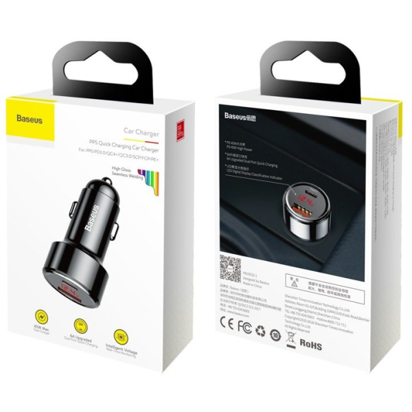 Caricabatterie per auto USB BASEUS Magic Series, USB-C 45W