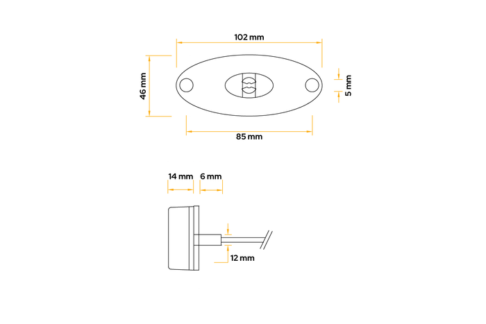 Luce di posizione a LED ASPÖCK FLATPOINT II, ​​bianca, universale