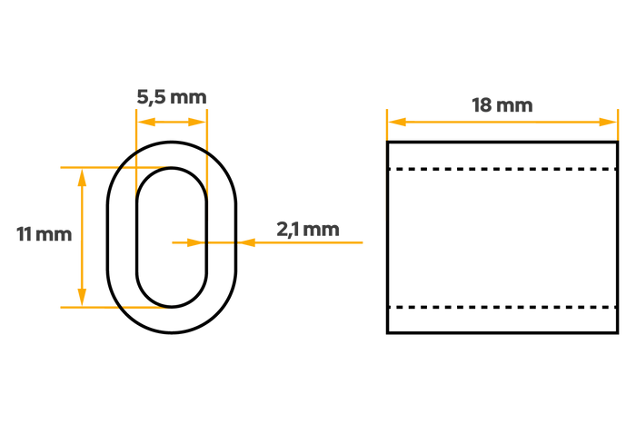 Connettore in alluminio per corde DROMET ZLA.5, manicotto per corde da 5 mm