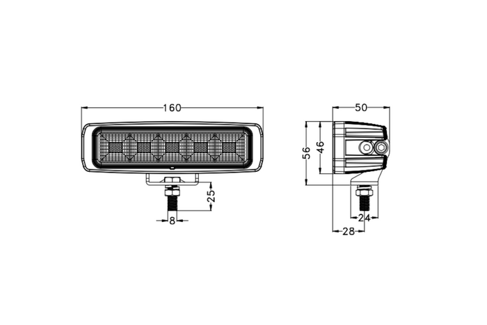 Faro da lavoro a LED con riflettore TT TECHNOLOGY NERO TT.13445 45xLED 3120lm rettangolare