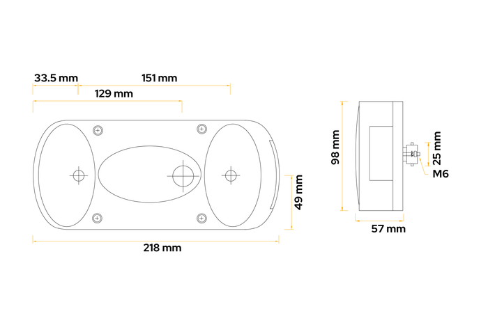 Fanale posteriore ASPÖCK Midipoint II, 4 funzioni universali