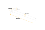 Tubo dritto per il montaggio del parafango DOMAR D51100, diametro staffa 33 mm, lunghezza 450 mm