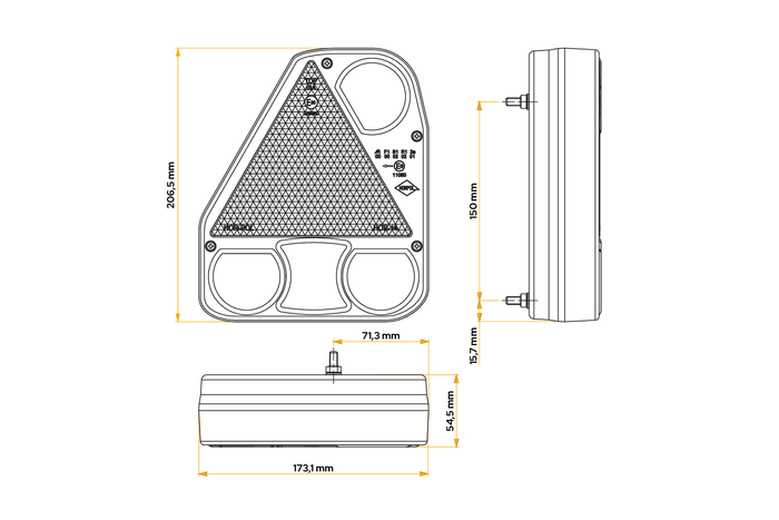 HORPOL LZD776 Fanale posteriore a LED 5 funzioni sinistro