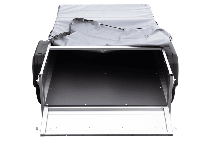 Rimorchio monoasse 200x106 UNITRAILER GARDEN 200 KIPP con telaio H-0 e copertura grigia