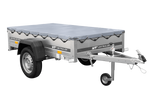 Rimorchio monoasse 200x106 UNITRAILER GARDEN 200 KIPP con telaio H-0 e copertura grigia
