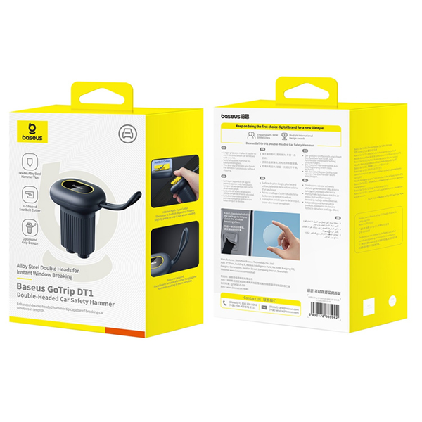BASEUS GoTrip DT1 Martello di sicurezza 2 in 1 per finestrini, coltello salvavita per cinture di sicurezza