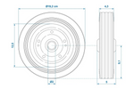 Ruota di scorta per ruotino di supporto ProPlus 341540 in gomma piena, 200x50 mm
