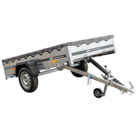Rimorchio con telo fino a 750 kg Unitrailer Garden Trailer 230 KIPP con ruotino di appoggio e telo piatto grigio