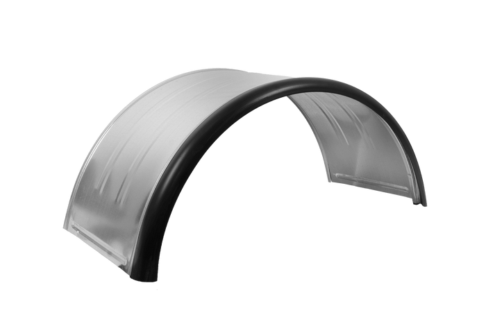 Parafango doppio per rimorchio 15-16" DOMAR DK7115 passaruota 880/400mm in metallo con bordo in gomma