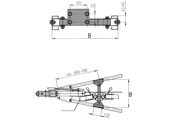 Traversa per ruota d'appoggio AL-KO per timone V 440/460