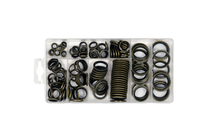 Set di rondelle in metallo-gomma YATO YT-068582, misure miste, 150 pezzi