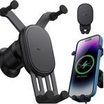 Supporto per telefono da auto BASEUS Stable Gravitional con ricarica wireless Qi da 15 W per la bocchetta dell'aria
