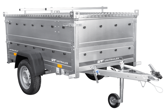 Rimorchio leggero 200x106 UNITRAILER GARDEN 200 KIPP con sponde BIS e copertura in alluminio