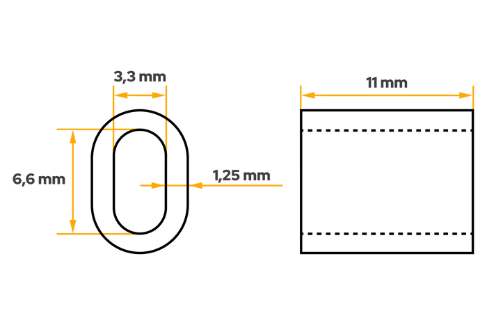 Connettore in alluminio per corde DROMET ZLA.3, manicotto per corde da 3 mm
