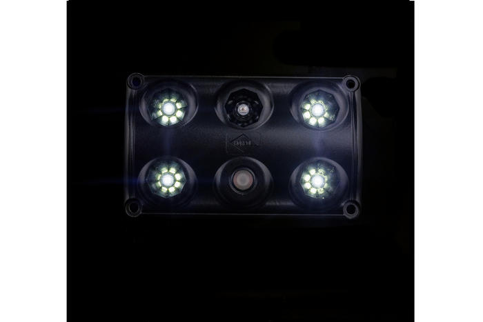 Lampada interna per auto a LED HORPOL LWD2157/CZ da 900 lm, nera, con interruttore e diodo rosso.
