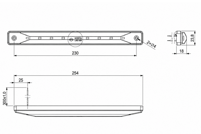 Lampada interna per auto a LED HORPOL LWD984 da 200 lm
