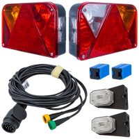 Set luci: luci posteriori DOBPLAST DPT35 + luci di posizione laterali ASPÖCK FLEXIPOINT I + cablaggio MANTES 5,2 m 13PIN