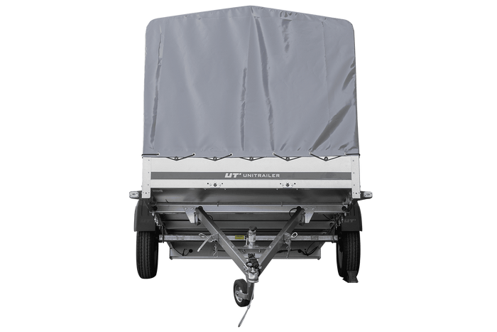 Rimorchio monoasse 264x150 UNITRAILER GARDEN 265 KIPP con telaio H-1100 e copertura grigia