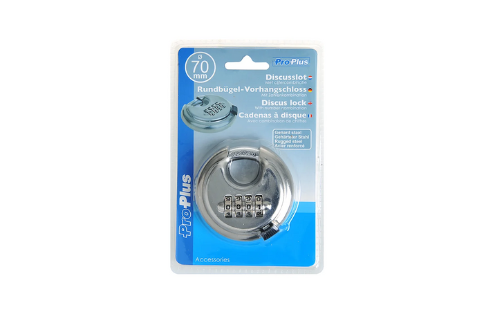 Lucchetto rotondo con combinazione ProPlus 341317, lucchetto ad archetto con codice 70mm
