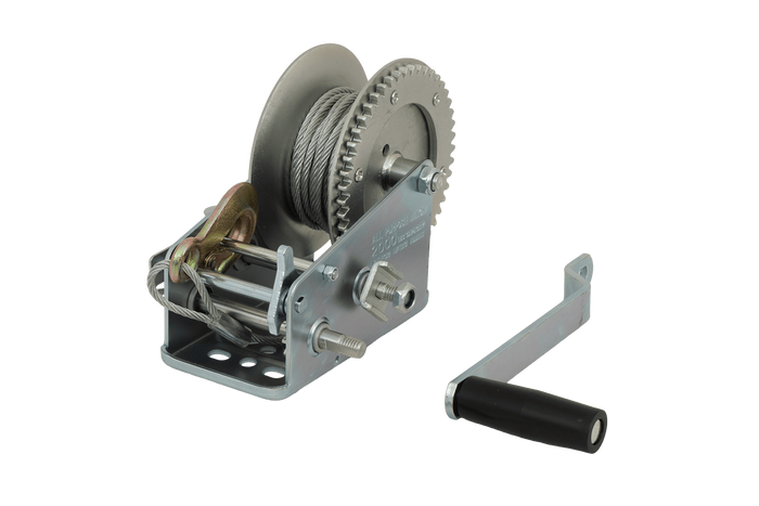 Argano manuale KNOTT 6X0017.008 per rimorchio da 900 kg con fune d'acciaio