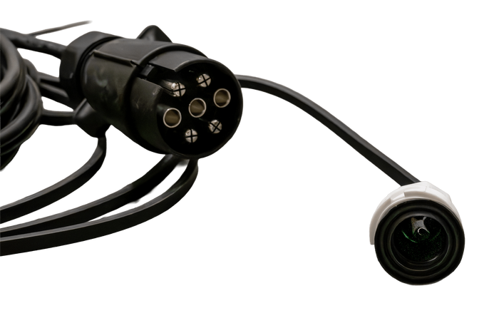 PRESA MANTES cablaggio elettrico per rimorchio per installazione 4,7 m 7 PIN connettore a baionetta 2x 5 PIN + 2x 2 PIN