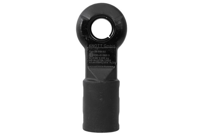 Gancio di traino KNOTT KK6220S per rimorchio da 3500 kg con timone tubolare da 60 mm