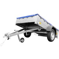 Unitrailer Garden Trailer 201 KIPP con ruotino d'appoggio, centina H-0 e telo blu