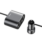 Caricabatterie per auto ad alta efficienza BASEUS 2x USB + 2x presa accendisigari 80W