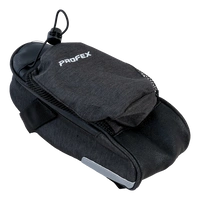 Borsa sottosella lunga per bicicletta PROFEX 82318 Lux nera con tasca portaborraccia