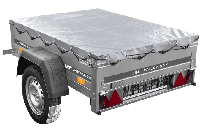 Rimorchio monoasse 150x106 UNITRAILER GARDEN 150 KIPP con telaio H-0 e copertura grigia