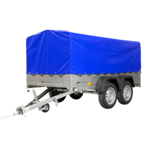 RIMORCHIO GARDEN TRAILER UNITRAILER 264/2 KIPP CON RUOTINO D'APPOGGIO, TELAIO H-800 E COPERTURA BLU