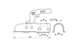 Gancio di traino STEELPRESS ZSK-1300C per rimorchio da 1300 kg con timone tubolare da 50 mm