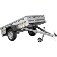 Rimorchio leggero Unitrailer Garden Trailer 200 kipp (new) 200x106 con ruotino e telone grigio