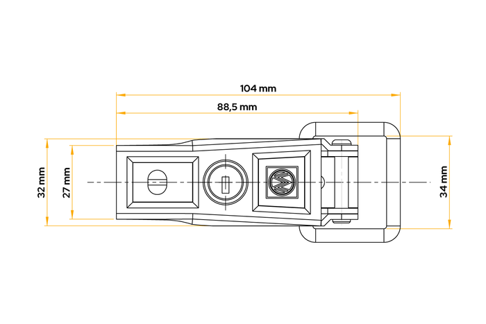 Set di due ganci laterali per rimorchio WINTERHOFF BVS 60-1 per il bloccaggio del lato del rimorchio con una chiave