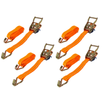 Set di quattro cinghie di trasporto UNITRAILER arancioni da 8 m/35 mm/2 t con tenditore