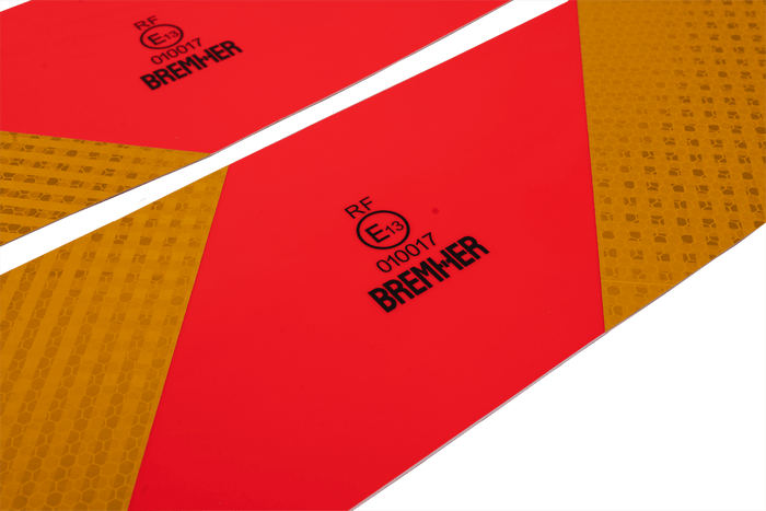 Adesivi, adesivi riflettenti, HERMON corti, targhe segnaletiche per veicoli pesanti, 565x132mm, sinistra+destra