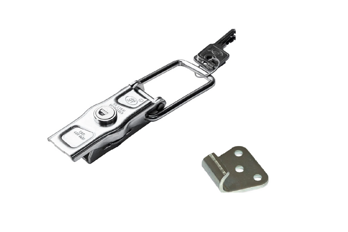 Gancio laterale con fissaggio STEELPRESS ZB-13A+Z-11A, serratura laterale del rimorchio completa con chiave