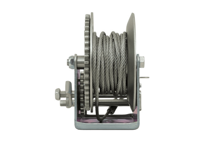 Argano manuale KNOTT 6X0017.008 per rimorchio da 900 kg con fune d'acciaio