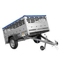 Rimorchio monoasse 200x125 UNITRAILER GARDEN 201 KIPP con sponde in rete, telaio H-0 e telone blu