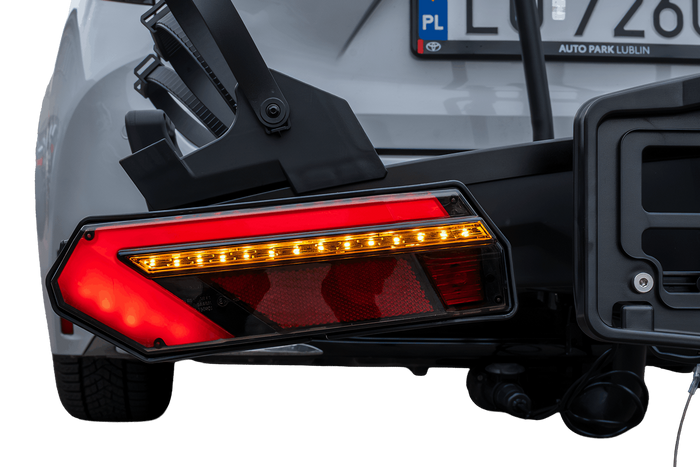 Inter Pack Velox 3 LED - portabici pieghevole da gancio di traino per 3 biciclette con luci a LED (nero)